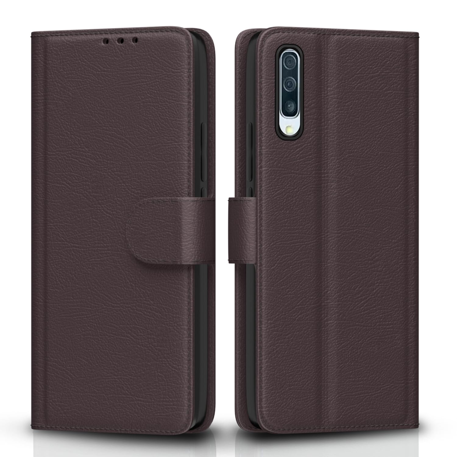 Pikkme Samsung Galaxy A50 / A50s / A30s Flip Case Leather Finish | Inside TPU with Card Pockets | Wallet Stand and Shock Proof | Magnetic Closing | Complete Protection Flip Cover (Coffee)