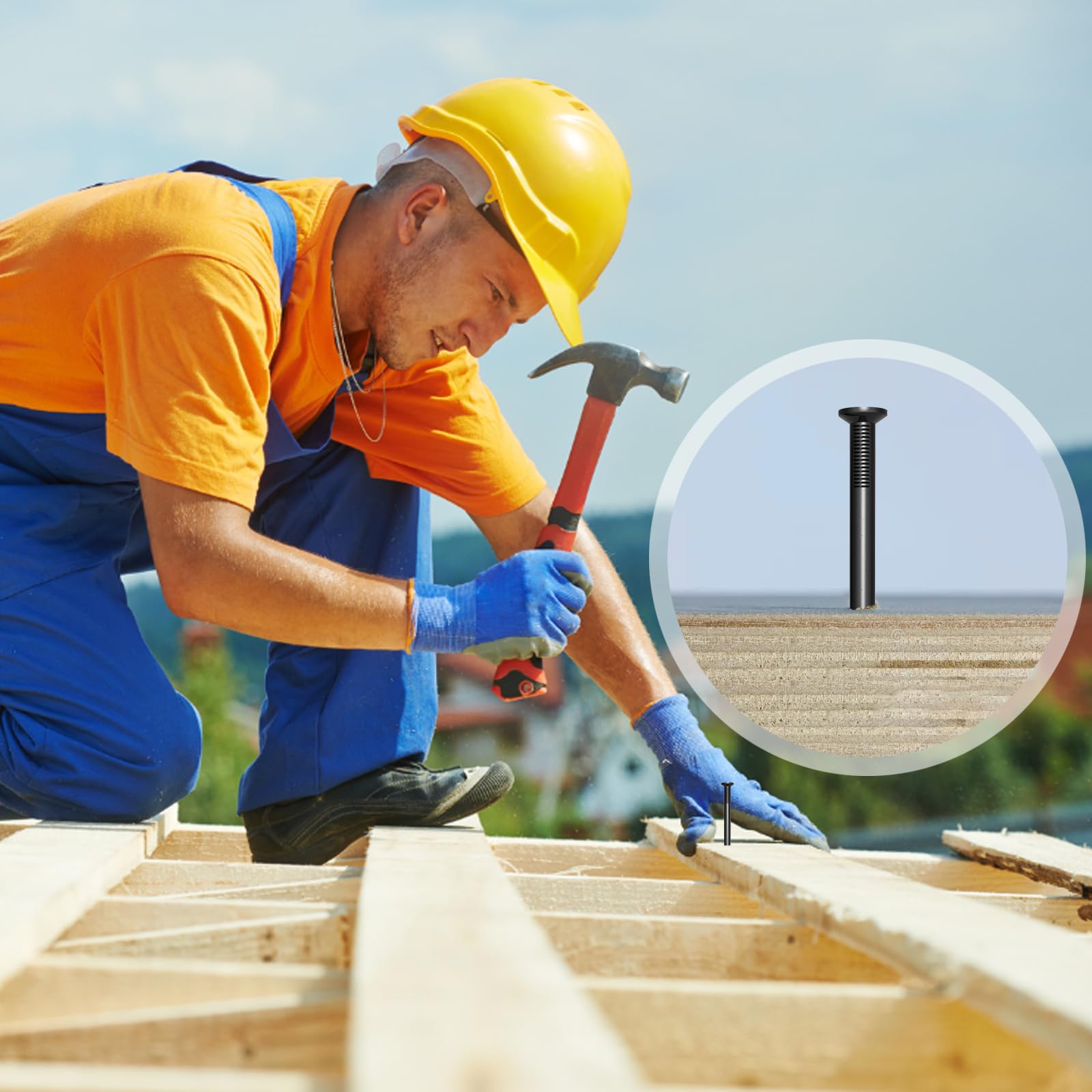 RIKAMA® – Set van 50 afbeeldingsspijkers in een mix van elk 10 x 20mm, 25mm, 30mm, 40mm, 50mm – Stalen spijkers voor gebruik op beton, baksteen, pleister & hout – Made in