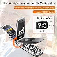 Melefon 4G Flip Mobiltelefon Időseknek Nagy Gombokkal és SOS Gombbal 7