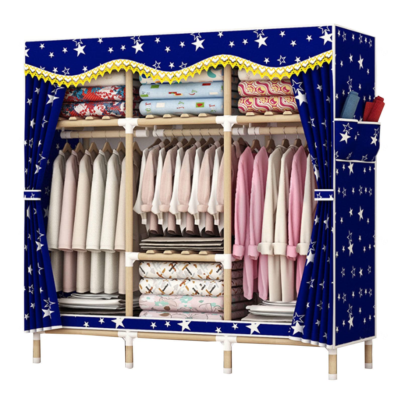 Armoire en toile pour chambre à coucher et salon dressing modulable