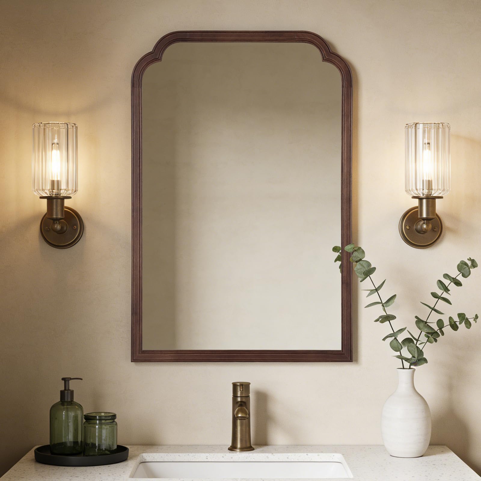 【IDEE】SLEIGH MIRROR Natural Amazon.com: WallBeyond Wooden Framed Wall Mirror, Natural Wood