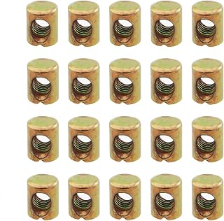20PCS Metric M6 Barrel Cross Hole Nuts M6x10x13 mm Cross Pin Slotted Bed Replacement Hardware Headboard Hardware Kit Chair Furniture Pins