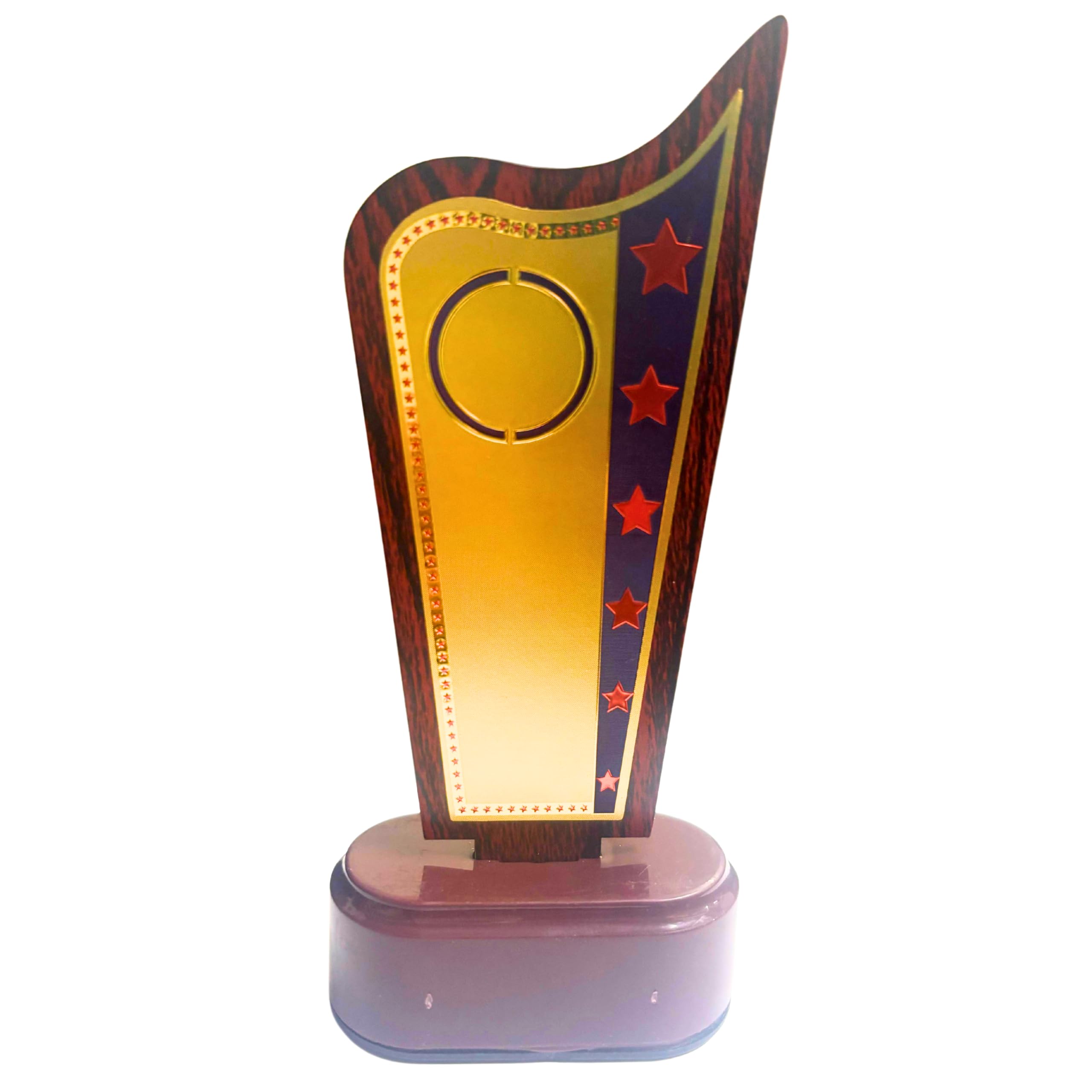 Decorative Glass Trophy with Stars Design, 6.5-8.5 inches, Set of 5 or 10, Wooden Base (Set of 5 Trophies, Large (8.5 inches))-picture-47