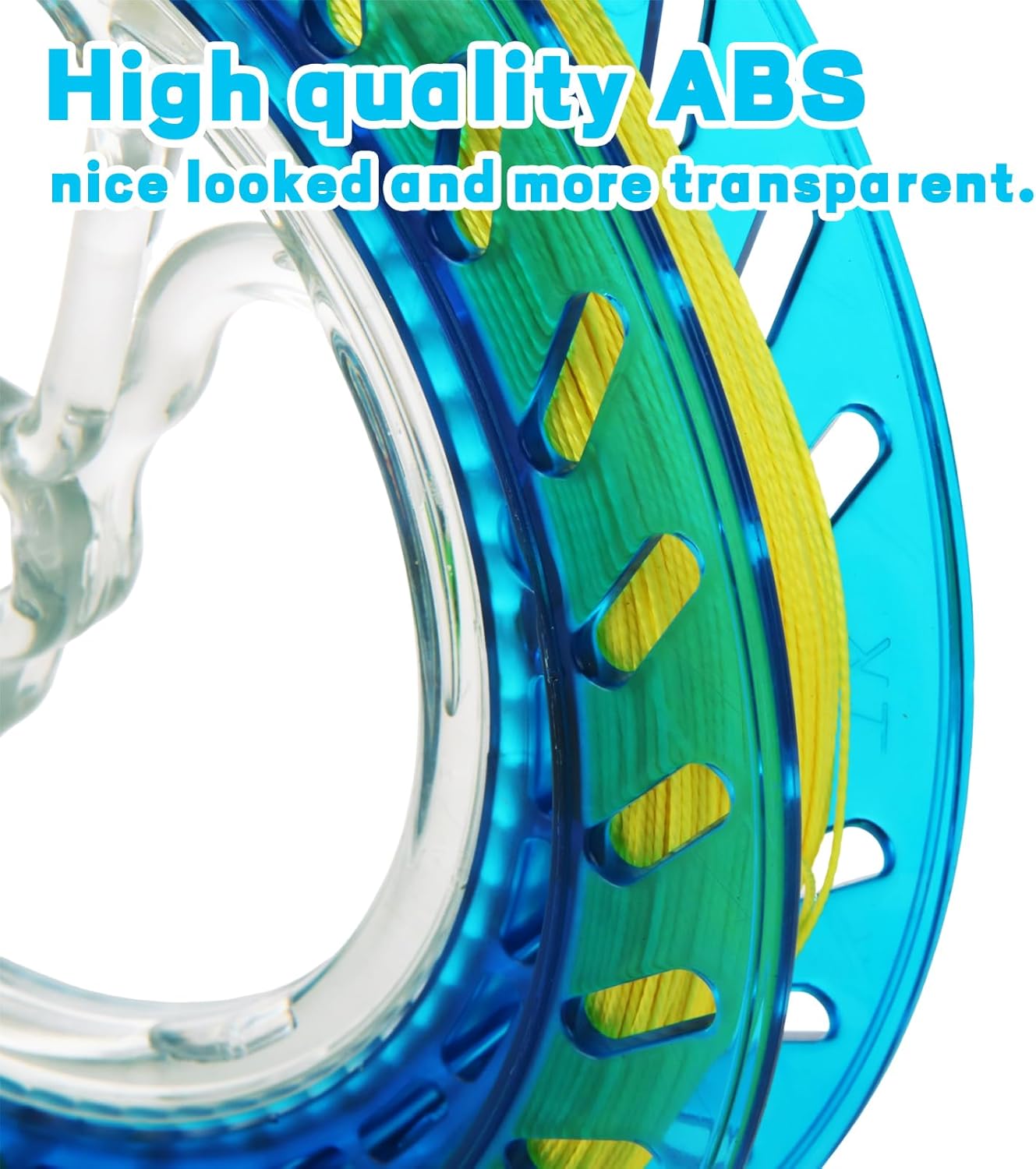 CYEAH 4 Pack Kite String with Reel, 7 Inch Dia Kite Reel Winder Grip Wheel with 656 Ft Flying Line String, Kite Flying Line with Smooth Spool & Tangle-Free Design for Outdoor Kite Flying Experience