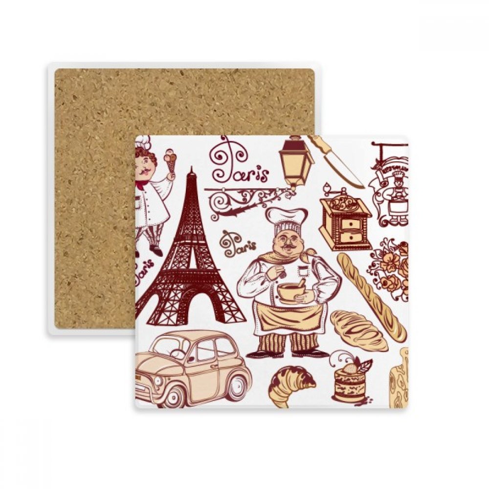 Cadeau de boissons coaster Tour Eiffel en pierre pour invités