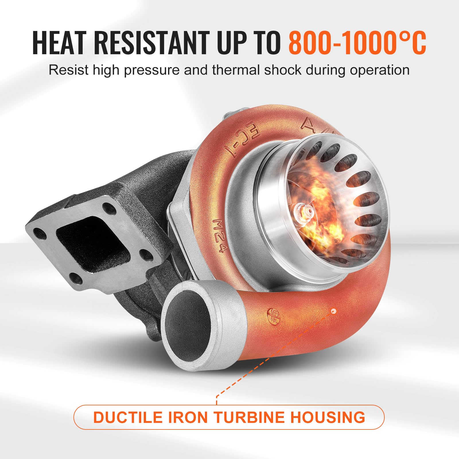VEVOR Kit Turbocompressore per Motore con Kit Guarnizioni, Parte Tubo Sostituzione Turbocompressore Motore Auto, Compatibile con Cilindrata da 2,5 L a 6 L, Turbocompressore Motore in Lega K418