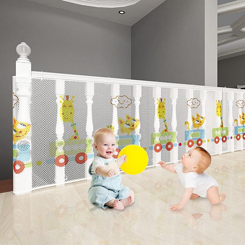 SNOWIE SOFT® 9.84 * 2.59ft Baby Safety Net for Balcony - Thick Tear-Resistant Polyester with 25 Nylon Ropes & 15 Plastic Buckles - Dense Mesh Design for Baby/Toddler Protection, Indoor/Outdoor Use-image-5