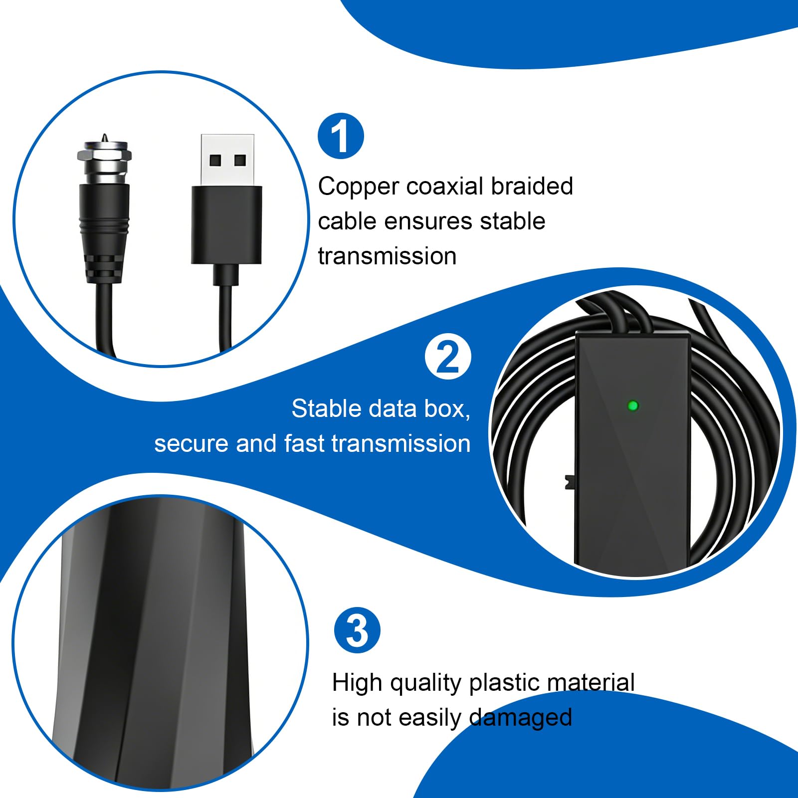 Antenne TV Intérieur Puissante,Antenne TNT IntéRieur,Antenne TV Intérieure pour Télévision Et Un Usage Domestique,Isolation De Haute Qualité, Réception A 360 Degrés