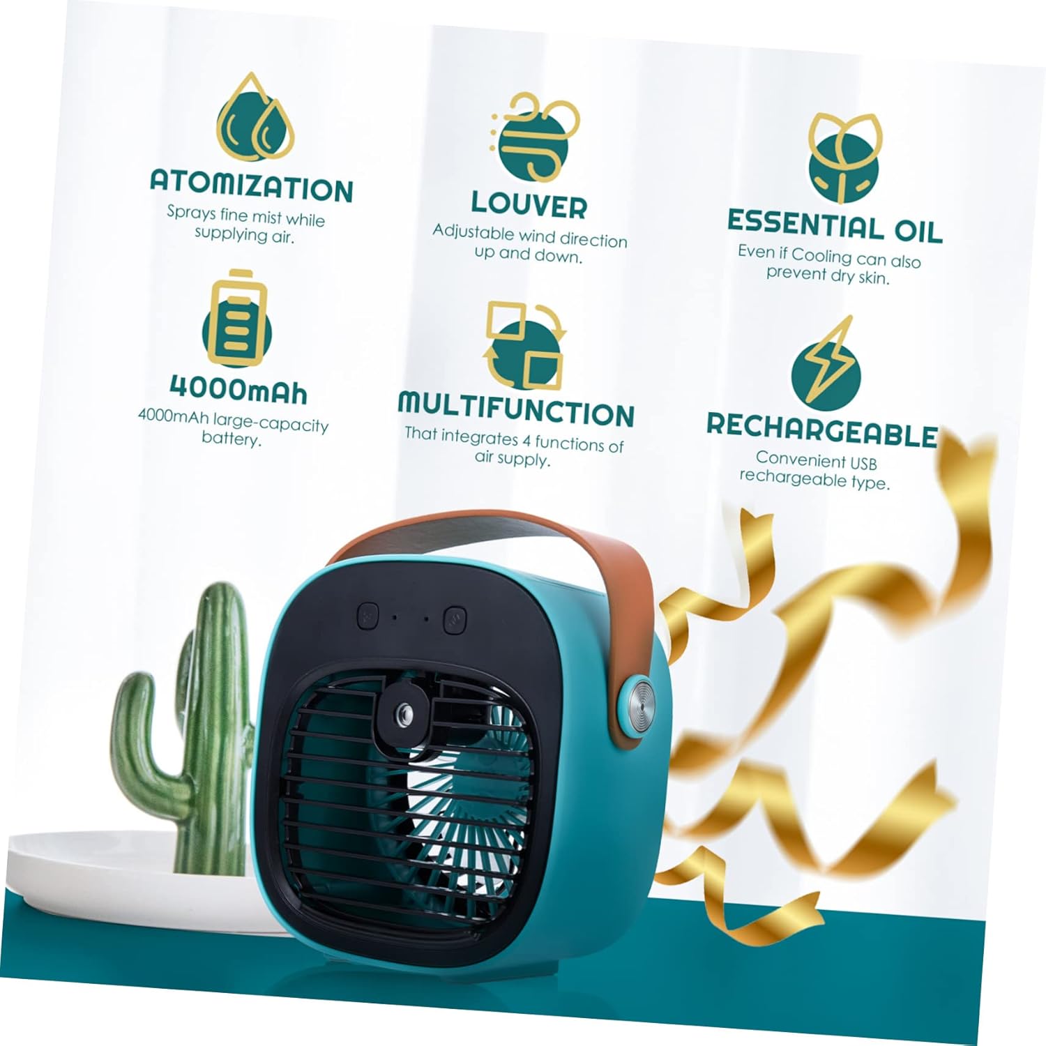 Cabilock 1set Usb Rechargeable Desktop Fan Circulator for Home Office Dormitory and Travel Lightweight and Versatile Cooling