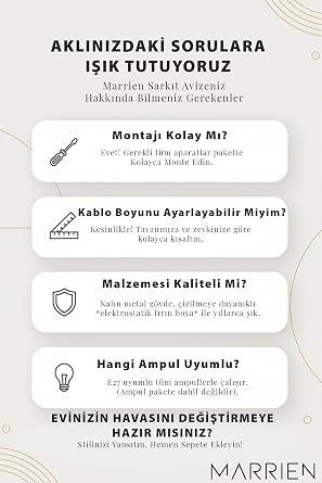 Marrien Nova Metal Sarkıt Avize, Bohem Tavan Lambası ve Salon Oturma Odası Aydınlatması - Bordo - 35 cm – Modern Dekoratif Avize, Tavan Aydınlatması [Enerji Sınıfı A]