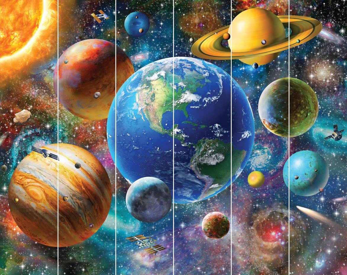 Walltastic Solar System Wallpaper Mural, Childrens Bedroom, Playroom, 8 feet High x 10 feet Wide, 1 Size