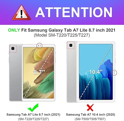 Miniatura 2 de Trendy Fan Funda para Galaxy Tab A7 Lite de 8.7 pulgadas 2021 para niños, niñas, adolescentes y mujeres, tableta, lindo personaje de dibujos