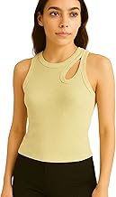 توب كات بدون اكمام للنساء | قطن 100% | قميص كاجوال عصري بقصة ضيقة