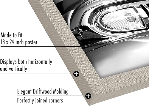 Vista 921 de Americanflat - Marco para póster de 71 x 74 cm con plexiglás pulido, portarretratos negro de madera industrializada, Epic Collection, marco ancho