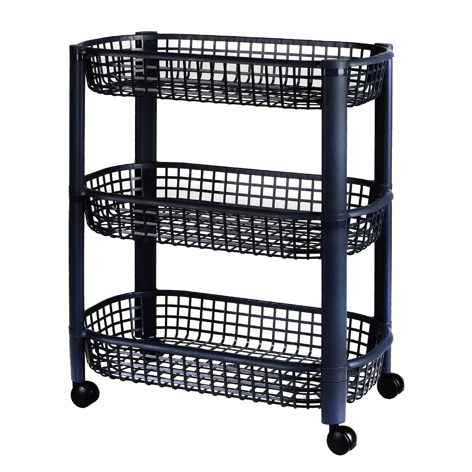 Urban Living Liberty Trolley 3 Levels 46.5 x 26 x 58.8 cm Midnight Blue