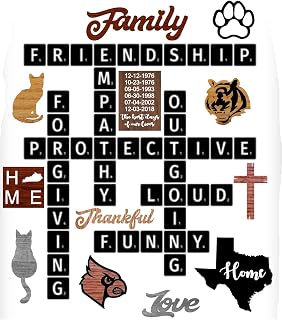 4 x 4 Tiles, Wooden Wall Ready to Hang Tiles, Wall Decor, Farmhouse Style, Crossword Pieces, Personalized Sign, Wooden Letters, Letters for Wall