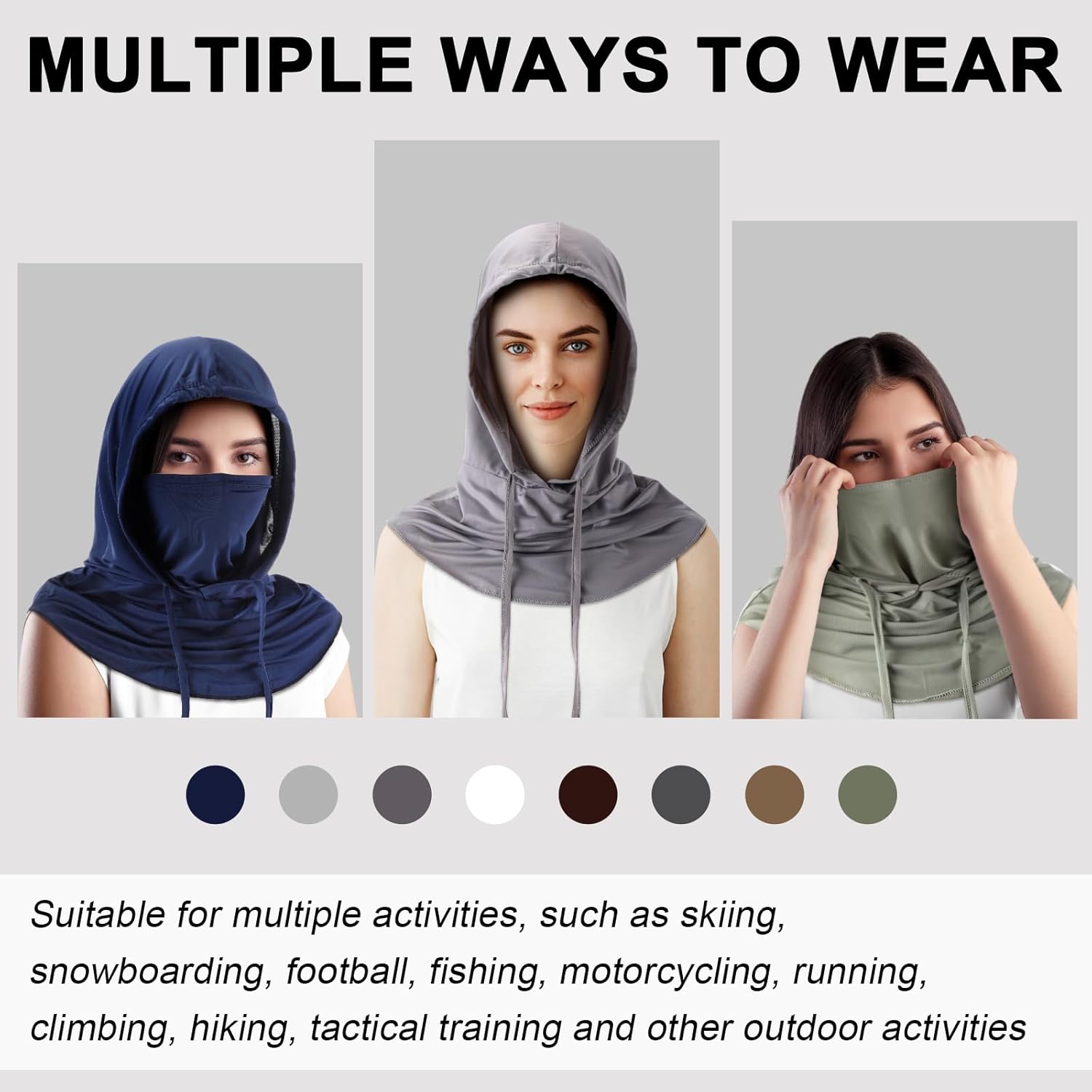 Cooling Balaclava Face Mask Breathable Full Head Mask Sun Protection Neck Cover UV Face Cover for Men Women