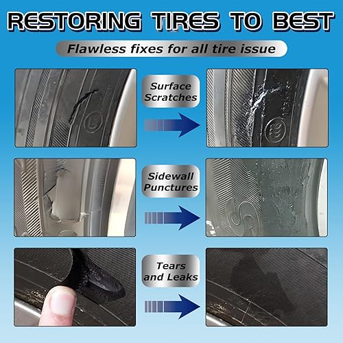 Miniatura 3 de Pegamento para reparación de neumáticos, 50 ml de cemento de goma negro profesional para reparación de paredes laterales de coches y motocicletas,