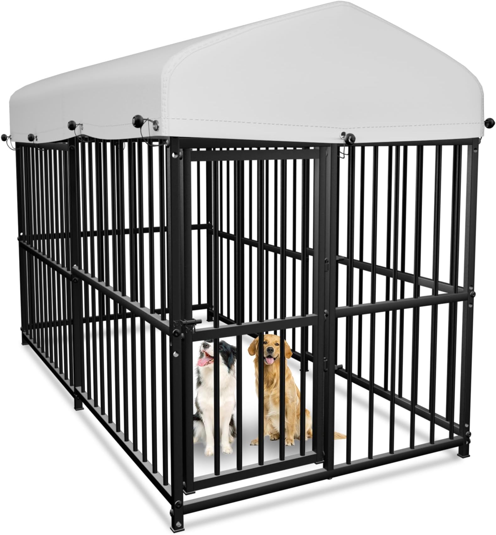 LONABR 7.8' x 4' x 5' Outdoor Large Wrought Iron Dog