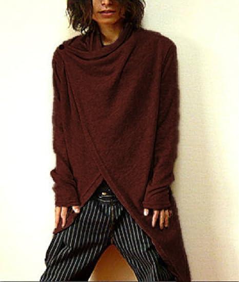 Amazon カーデ メンズ カーディガン Eversoul ポンチョカーデ コーディガン ロングカーディガン ニット マント 5カラー ブラック 黒 グレー 赤 紫 ロング Voldo カーディガン 通販