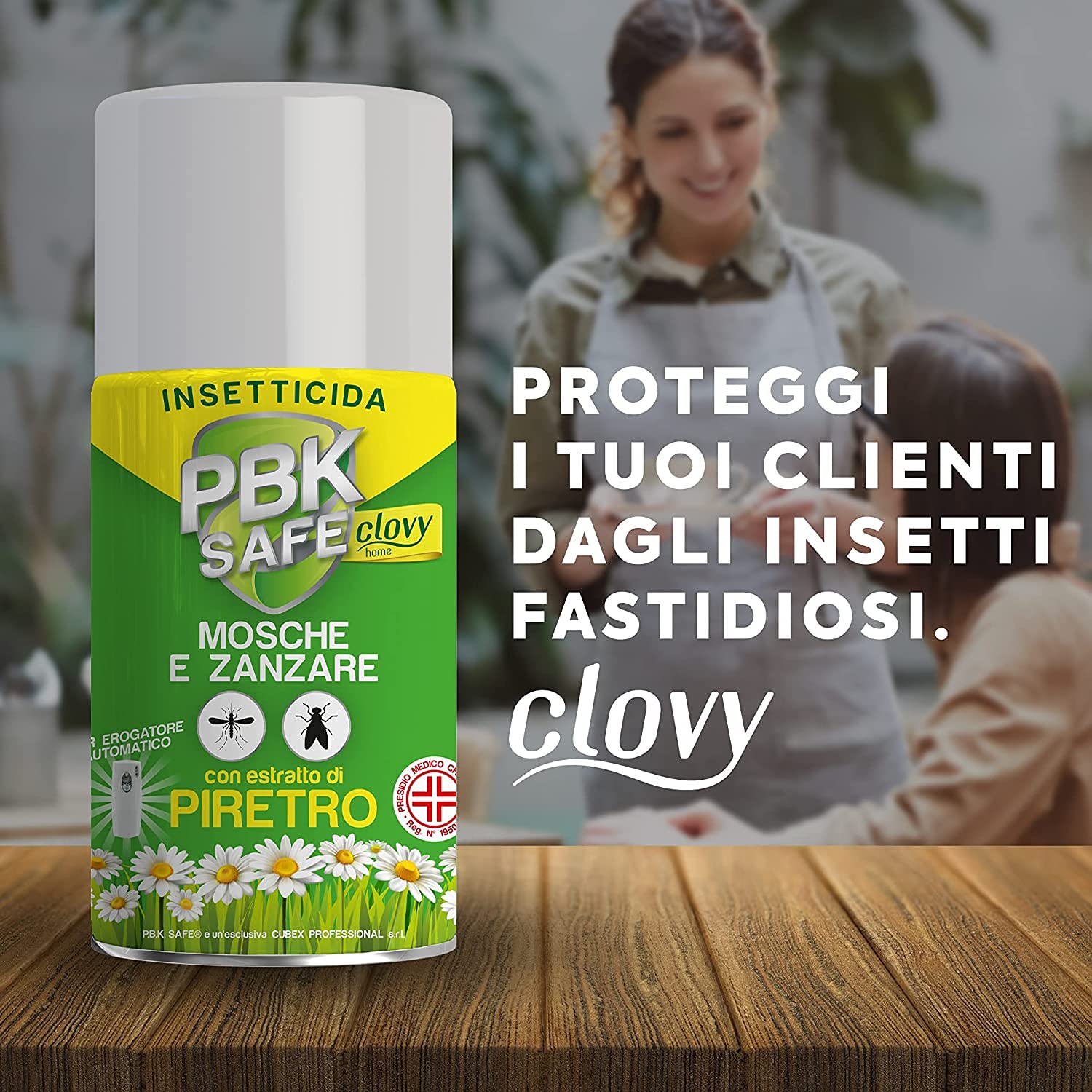 CLOVY PBK Safe Home INSETTICIDA AEROSOL con PIRETRO Naturale Stop a Mosche E ZANZARE 3PZ