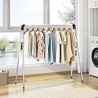 Vista 7 de APEXCHASER Tendedero de Ropa Plegable, 55'' Tendedero de Ropa Plegable Colapsible de Ancho, Colgador Resistente para Suéteres, Ropa de Bebé
