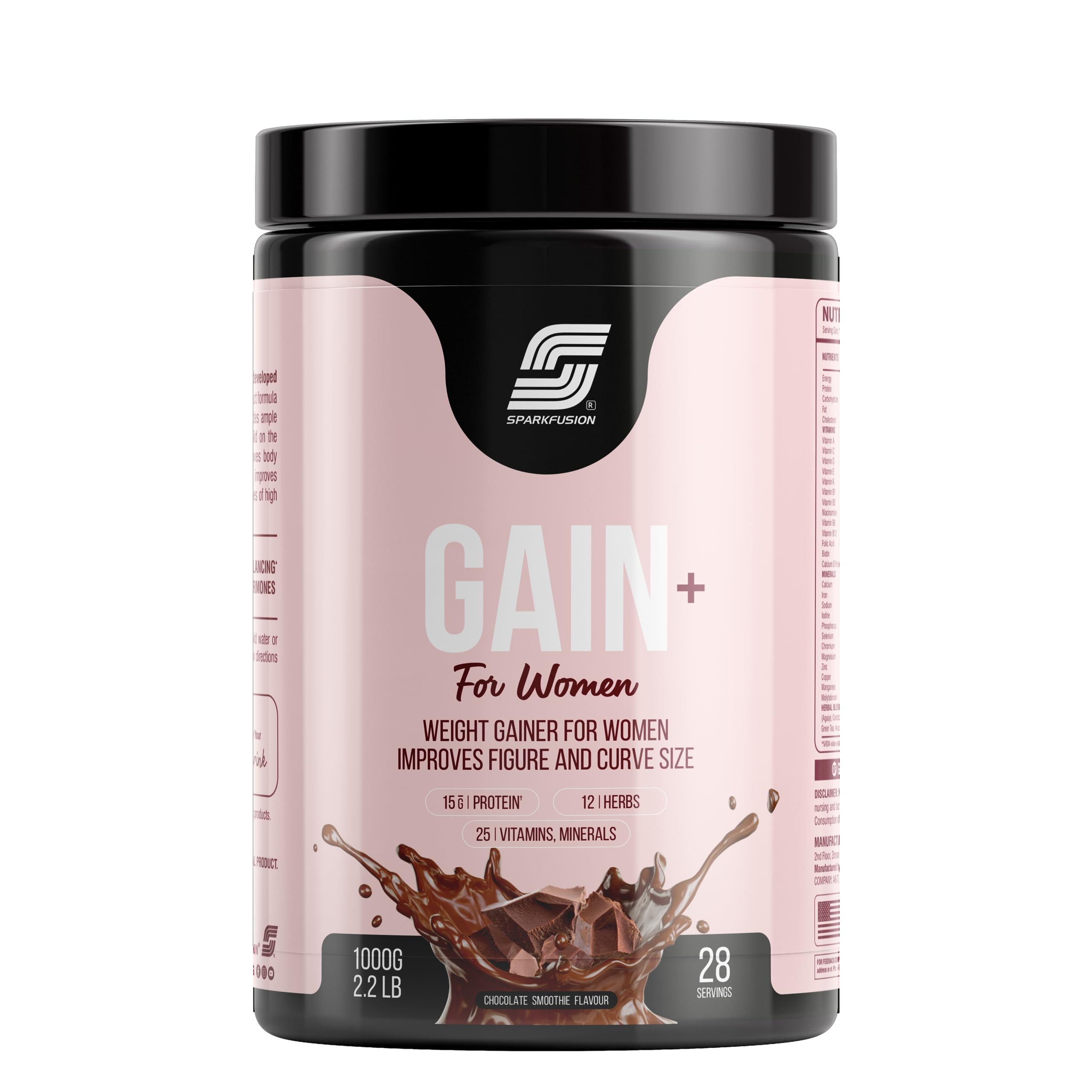Sparkfuison Gain+ Women Weight Gainer | With Full Power 12 Herbs,Protein & Vitamins | For Improves Figure And Curve Size | Weight + Mass Gainer For Women Chocolate Smoothie flavour 1 kg (B0CGPRW1H4) Amazon Price History, Amazon Price Tracker