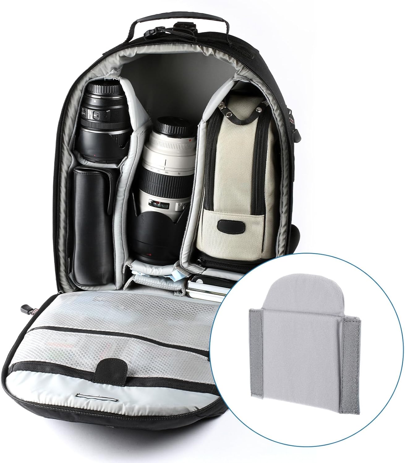 PATIKIL Camera Bag Divider, 2Pcs 6.5"x6.3"x0.55" Shockproof Camera Bag Inserts Separator Pad Protective Lens for Nikon Camera DSLR Protect Bag Organizer Universal Divider Cushion, Gray - Image 6