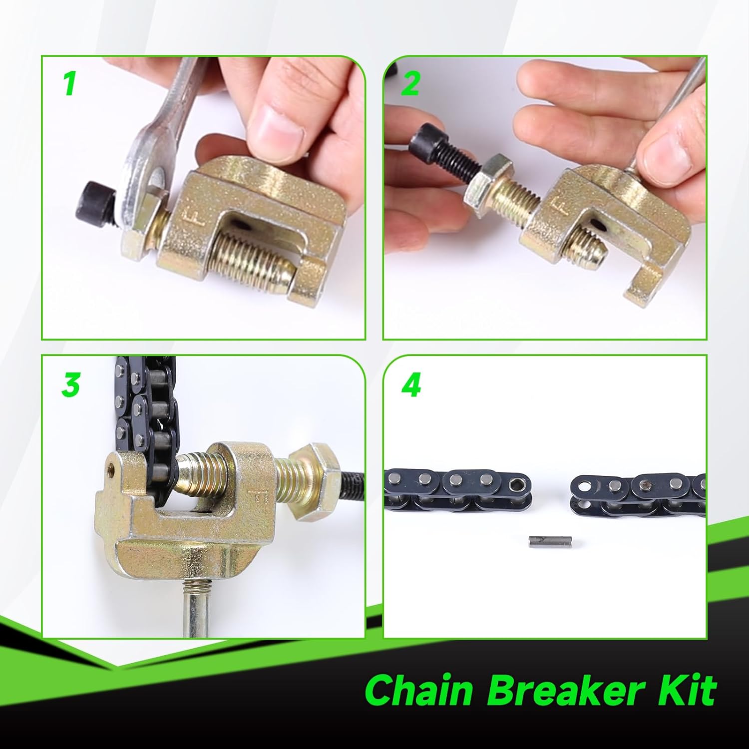 25H Chain 132 Link 13 Tooth Sprocket Compatible with Razor MX650 MX500 RSF650 SX500 Mcgrath Electric Dirt Bike MY1020 Motor Mini Pit Bike Rocket Scooter Motocross Parts with Chain Tensioner - Image 6