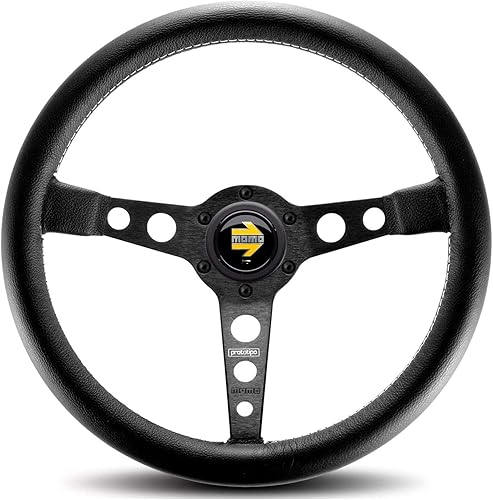 Miniatura 4 de MOMO PRO35BK0S - Volante de piel Prototipo plateado de 13.780in