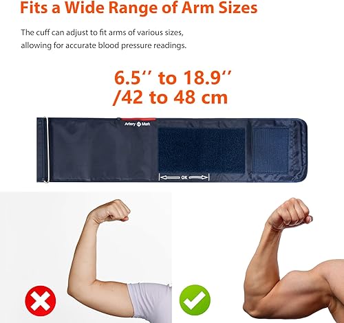 Miniatura 4 de iHealth Brazalete de presión arterial de repuesto extra grande para adultos (16.5-18.9 pulgadas, 16.5-18.9 in), compatible con monitor de presión