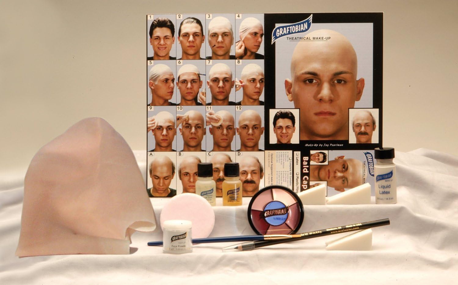 Complete Latex Bald Cap Kit with Instructions