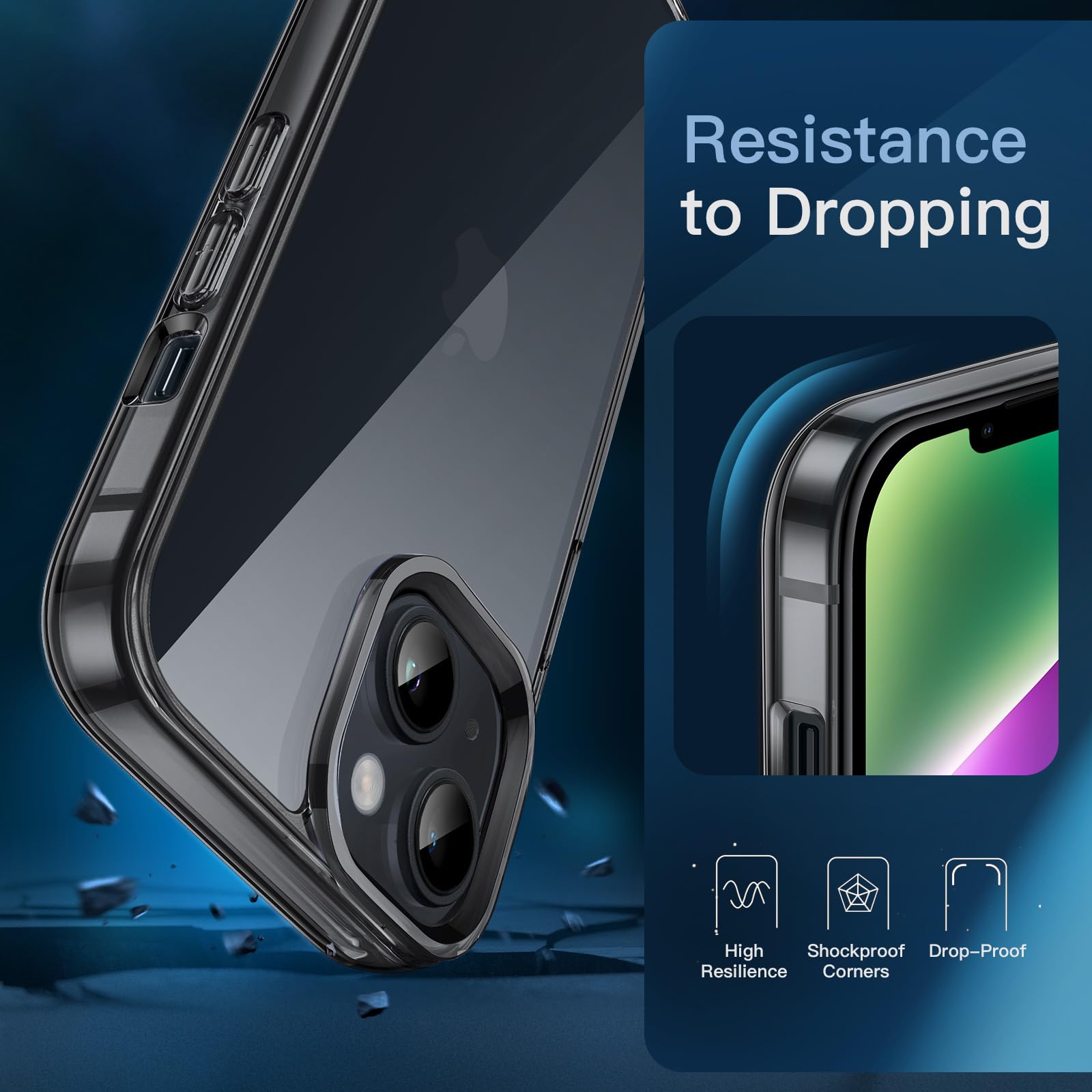 Amazon.co.jp: JETech 3 in 1 iPhone 14 6.1 インチ用 ケース 2枚強化 