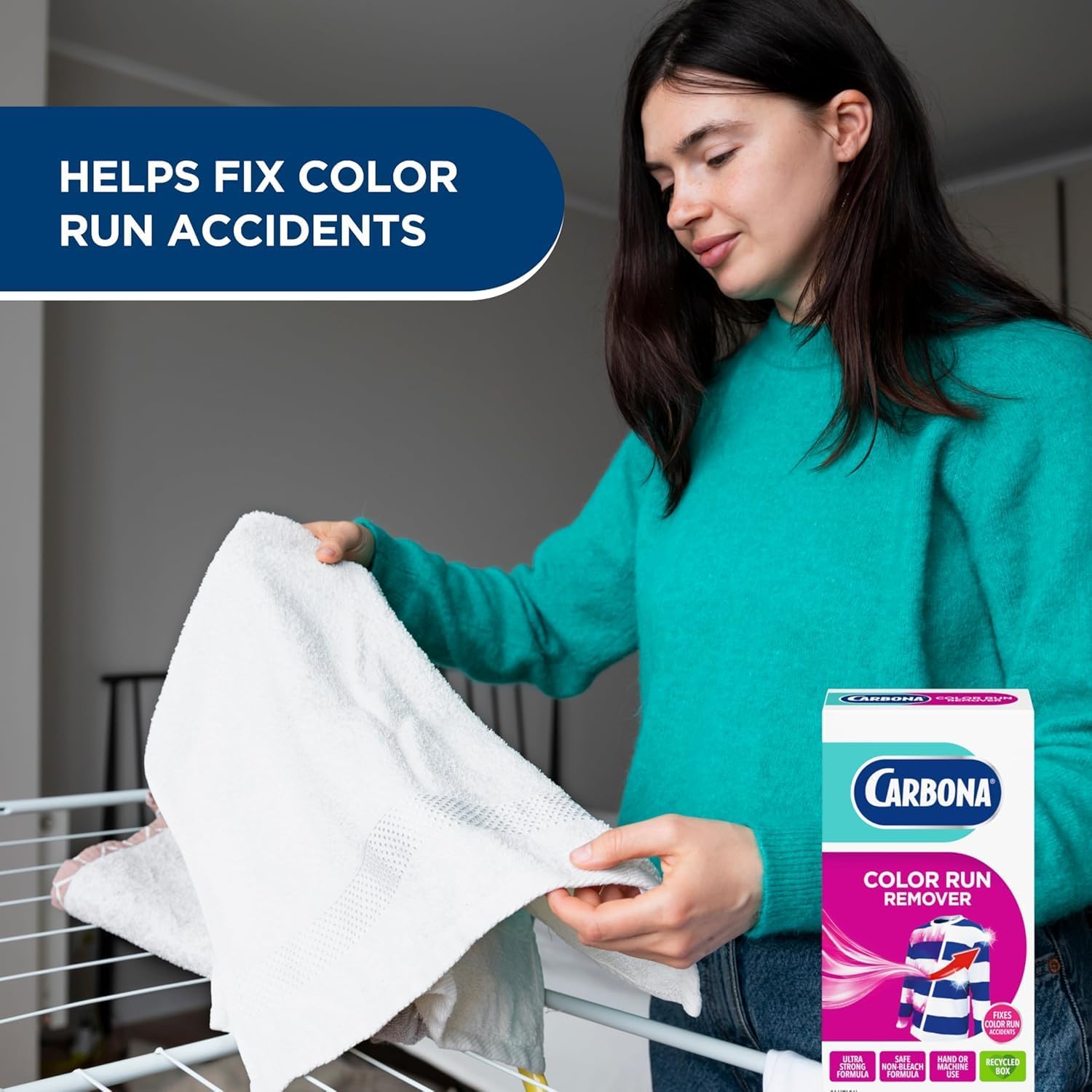 Carbona Laundry Color Protection: Color Run Remover 2.6 Oz & Color Grabber Sheets 30 Count – Prevents Dye Transfer For Washable Fabrics, 2-Piece Set (Variety Pack)