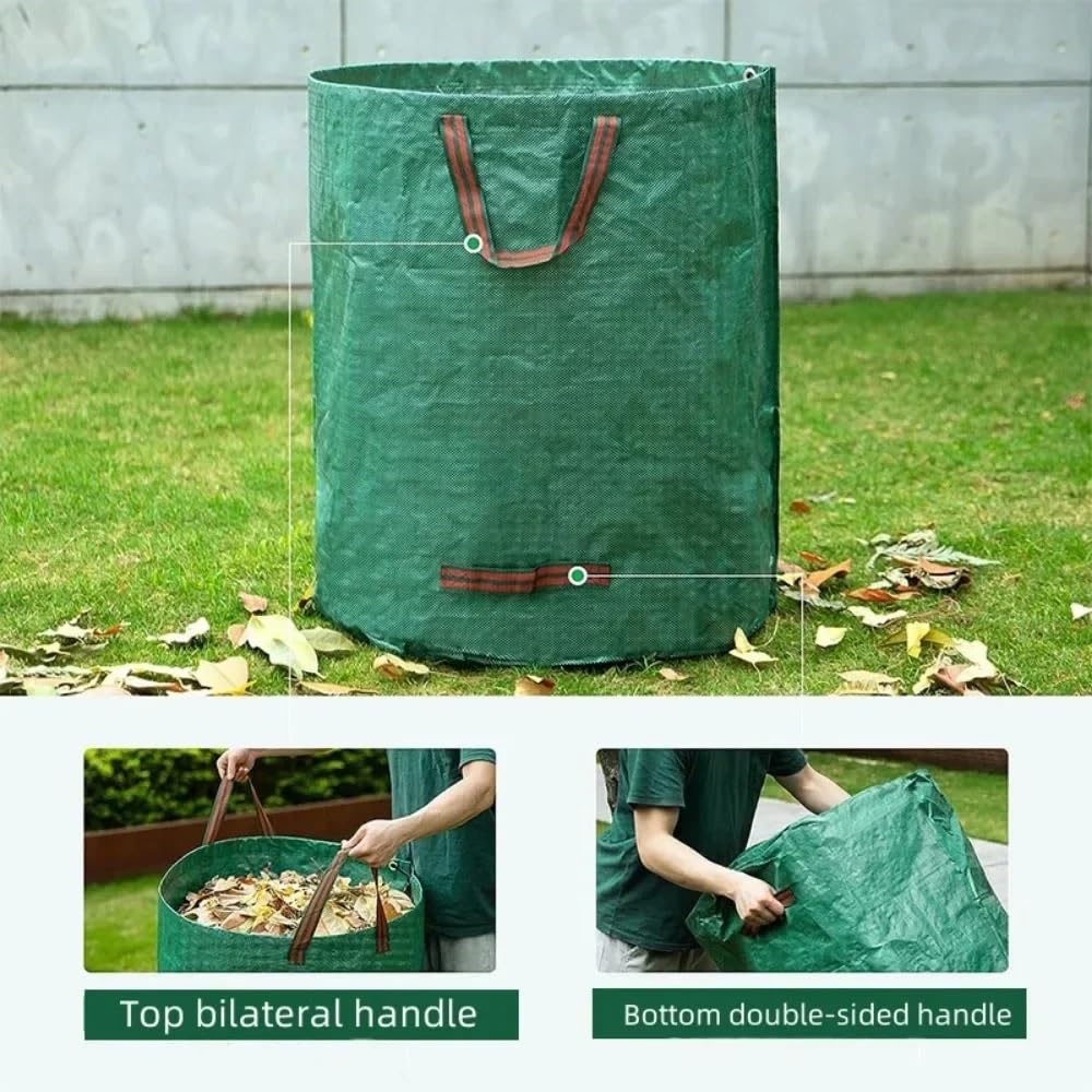 Gartenmüllsack, wasserdichter PP-Beutel, Baumzweige, Verschiedene Gegenstände, Unkraut, gefallene Blätter, Aufbewahrungstasche Gartenabfallsack gartenwerkzeug(200L 65X60CM)