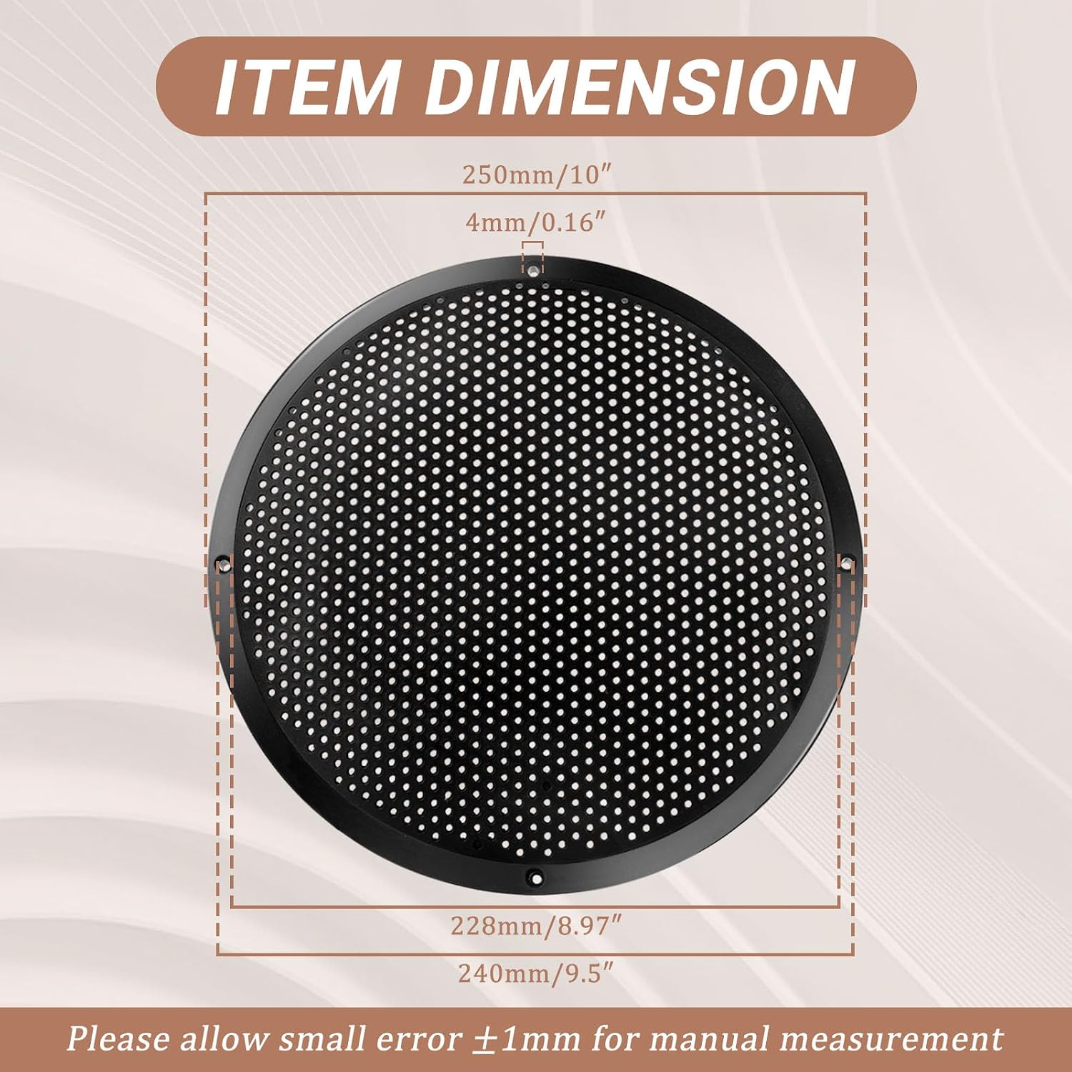 10'' Speaker Grill Cover 10 Inch Plastic Speaker Subwoofer Grill Cover for Car Speakers, Home Speakers