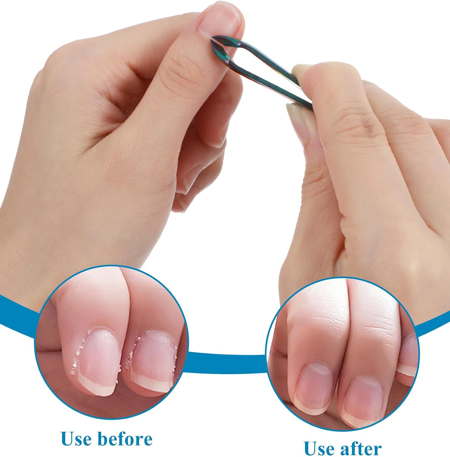 2Pcs Cuticle Cutter, Mini Cuticle Nipper Stainless Steel, Precise Manicure Pedicure, Colorful