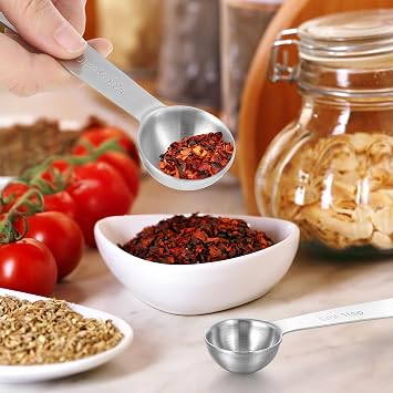 2PCS Metal 2 Tablespoon Measuring Spoon 10 Ml (2/3 Tablespoon, 10 Cc, 1/3 Oz) with Long Handle Single Teaspoon Scoop Stainless Steel for Coffee Loose Tea Protein Spices Powders and Other Dry Goods