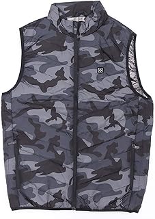 XIANGWEN Duck Down Vests Electric Heated Jackets Vest, Down Cotton Outdoor Coat USB Electric Heating Hooded Winter Thermal Warmer Jackets Winter Outdoor Men Women Heated Jackets