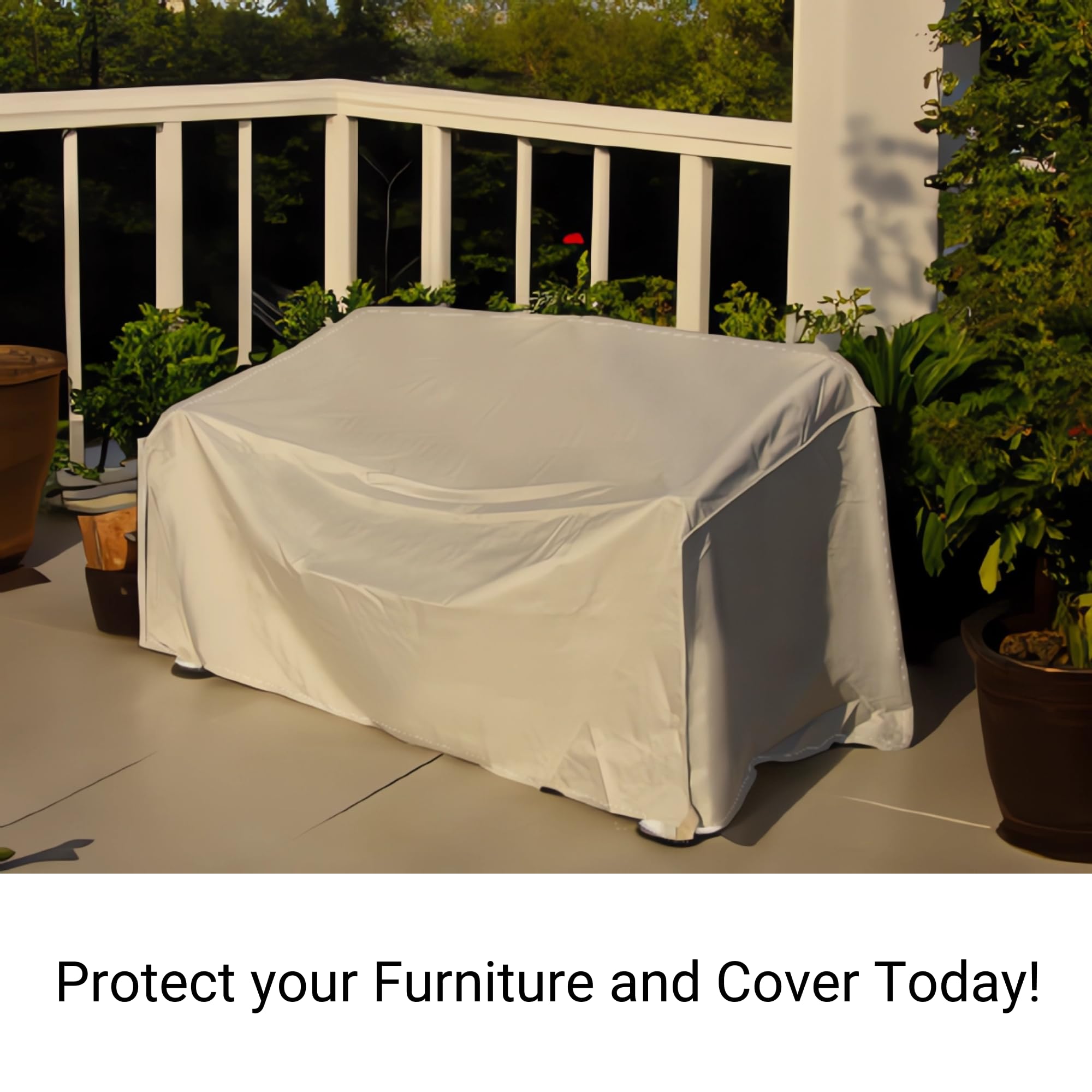 Formosa Covers | Oversized Patio Sofa Loveseat Cover with Adjustable Peel and Secure Fastener Strips | Weatherproof, Protects Furniture| Extra Large For Couches up to 93