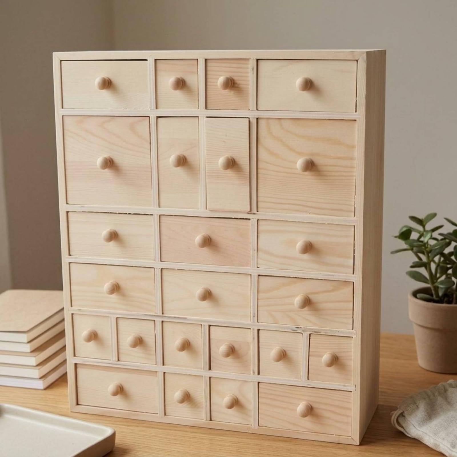 Cabinet Armadietto Organizer in Legno Compatto con Design Rettangolare per Separare Gioielli E Accessori Adatto per Donne Zona Vanity 35x29x11cm