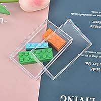 Vista 4 de Acrylic Box for Candy 2 Packs Clear Acrylic Display Boxes Rectangle Candy Box with Lid 2 Pieces Plastic Jewelry Storage Box for Birthday Valentine's
