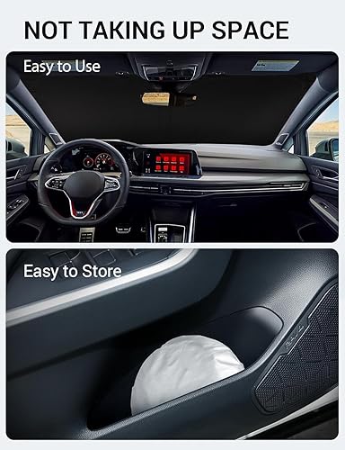 Vista 932 de Proadsy Parasol para parabrisas para BMW X1 F48 2016-2022 de 4 capas plegable, protector de parasol frontal que bloquea los rayos UV y mantiene