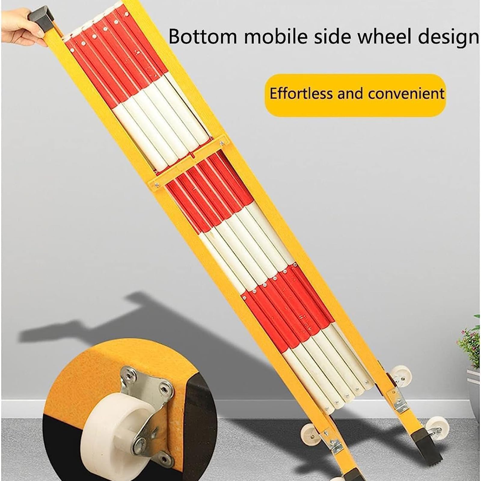 Barrière de Circulation Mobile rétractable et Portable en métal avec Roues, barrière de sécurité Pliable et réglable, idéale pour la Gestion du trafic, Les écoles et Les