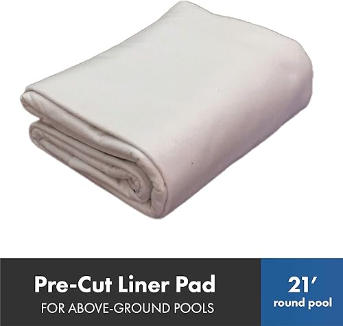 Vista 32 de LL1834OV Funda de revestimiento para piscina, 18 x 34 pies, negra, material geotextil de poliéster fuerte y duradero, precortada para adaptarse Negro