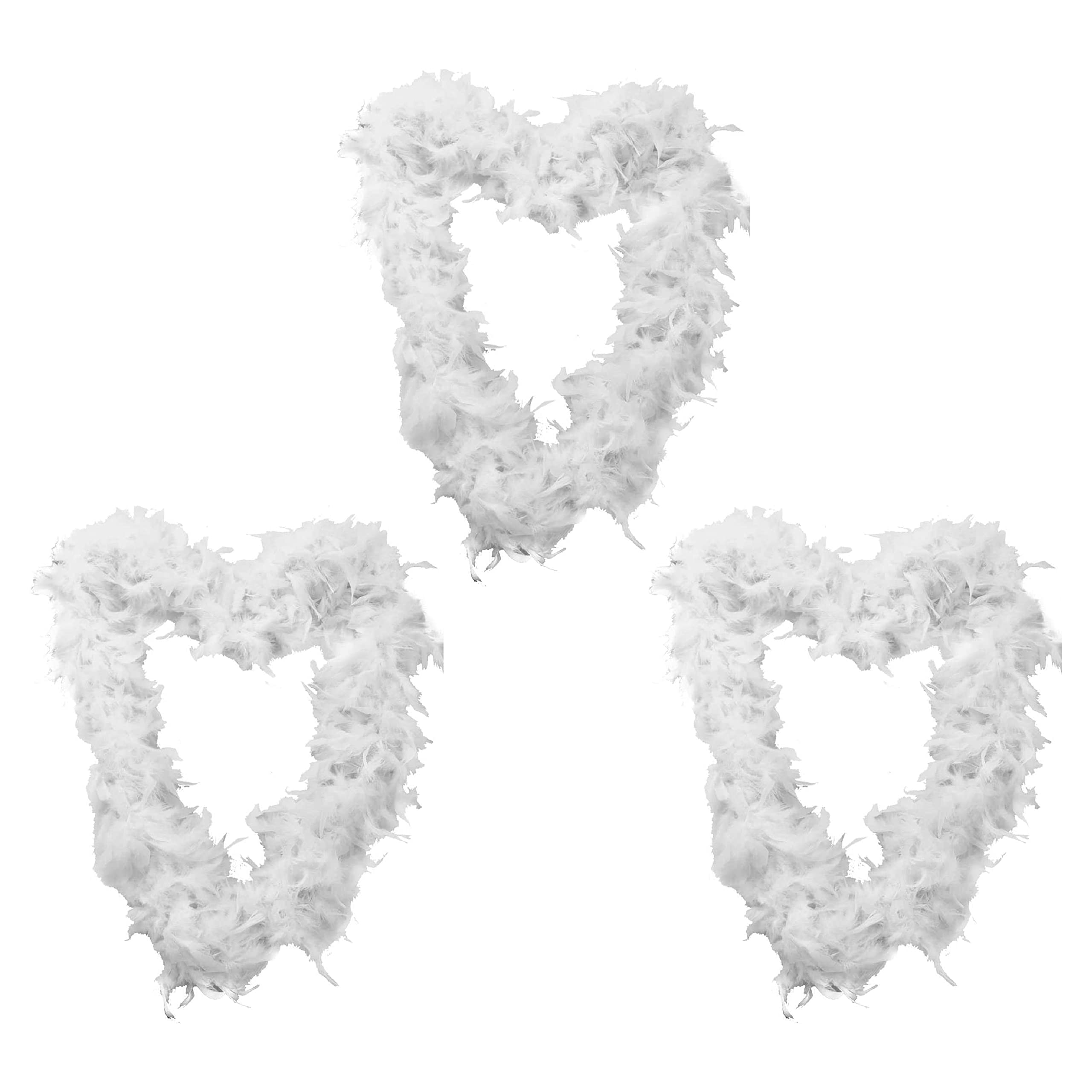FDCGAS Boa Bianco Deluxe - Piume, Lunghezza 120 cm, per Feste, Festival, Accessorio per Costumi, Party Fashion, Orgoglio, Addio al Nubilato, Celibato, Halloween