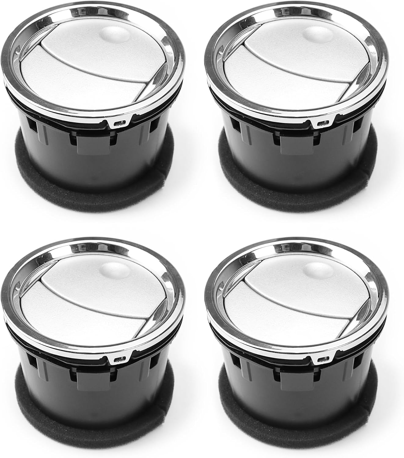 4PCS Dashboard Air Conditioning AC Heater Vent Compatible with Ford F150 2004-2008 Replaces 8L3Z-19893-BA 8L3Z19893BA（Chrome Silver）