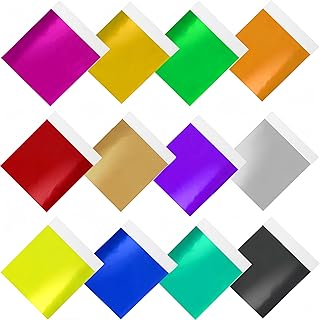 Senlleo Gold Foil Leaf 12 Colors 120 Pieces for Arts Decoration,DIY Crafts,Paintings,Nails,Furniture Decoration,3.15 by 3.35 Inches Gold Leaf Sheets.