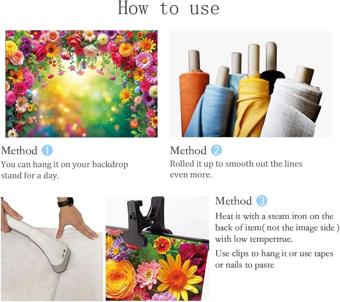 Colorful Floral Backdrop Spring Flowers Photoshoot Background Valentine's Day Wedding Party Decorations Banner Photo Prop (10x8FT(120x96 inch))