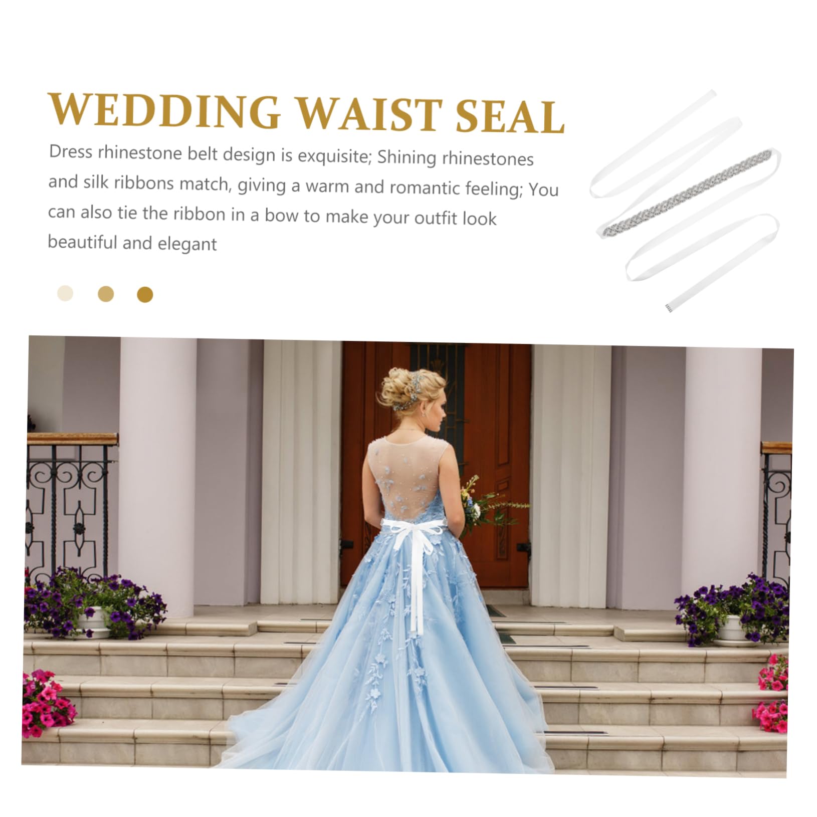 SOIMISS 3piezas Cinturón De Pedrería Para Novia Cinturón Brillante Para Vestido De Boda Accesorio Elegante Para Eventos Especiales Para Fiestas y Banquetes